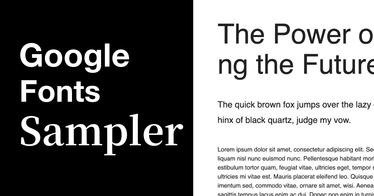 Google Fonts Sampler